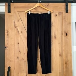 MELA PURDIE Pull On Pants Black Size Small Crinkle Texture Elastic Waist